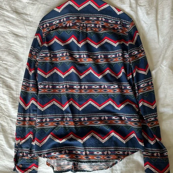 Stapleford Men's Large Aztec Pattern Button Down Western Shirt 100% Cotton - Picture 3 of 4